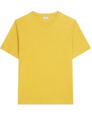 Dries Van Noten Camiseta De Algodón De Corte Recto - Amarillo