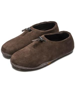 Suicoke Leather Slip-On Trainers - Brown