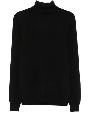 Malo Gestrickter Pullover Mit Rollkragen - Schwarz