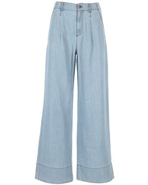 Pennyblack Pleated Wide-Leg Jeans - Blue
