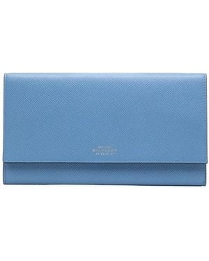 Smythson Portefeuille De Voyage Pma Marshall - Bleu