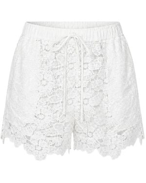 Jonathan Simkhai Pantalones Cortos Holly Con Encaje - Blanco