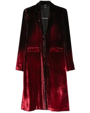 Avant Toi Velvet Single-Breasted Coat - Red