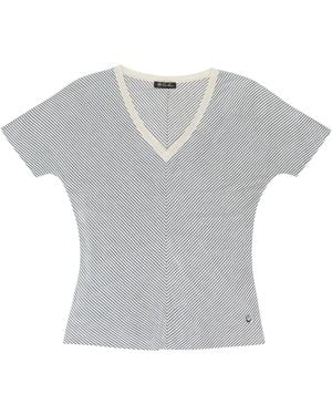 Loro Piana Striped Silk T-Shirt - Grey