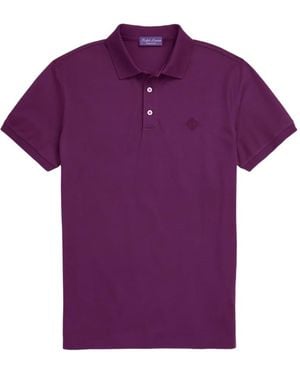 Polo Ralph Lauren Embroidered-Logo Piqué Polo Shirt - Purple