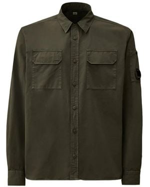 C.P. Company Chemise Boutonnée À Détail De Verre - Grey