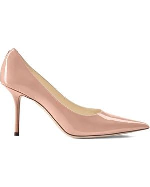 Jimmy Choo 85mm pointed-toe patent-leather pumps - Pink