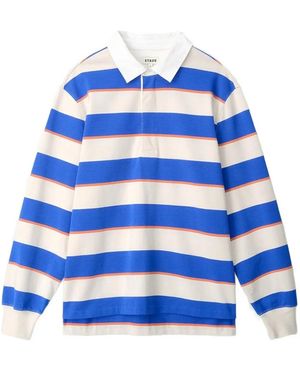 STAUD Yacht Rugby-Stripe Shirt - Blue