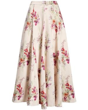 Cinq À Sept Iris Bouquet Hilda Bouquet Floral Midi Skirt - Pink