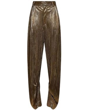 Amen Laminated Pleated Trousers - Natural