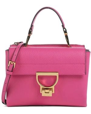 Coccinelle Top-handle leather shoulder bag - Rosa