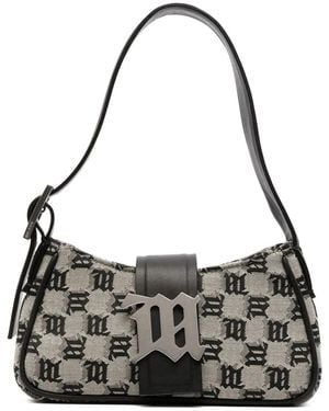 MISBHV Schultertasche Mit Logo-Print - Schwarz