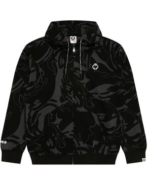 Aape By A Bathing Ape アブストラクトプリント パーカー - ブラック