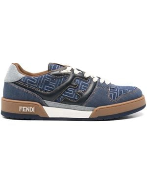 Fendi Zapatillas de piel - Azul