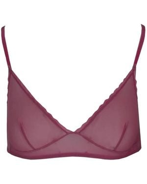 Laura Urbinati Soutien-Gorge À Bords Festonnés Et Effets De Transparence - Purple