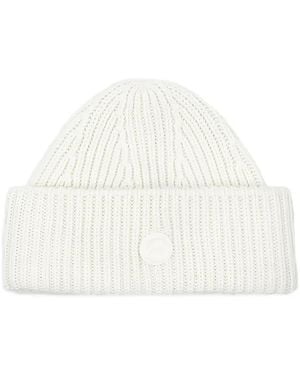 Yves Salomon Ribbed-Knit Beanie - White