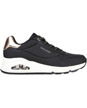 Skechers Uno-Shimmer Away Metallic-Detail Sneakers - Black