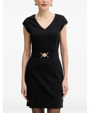 Guess Chrissy V-Neck Belted Mini Dress - Black