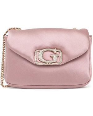 Guess Mini Embellished Chain Cross Body Bag - Pink