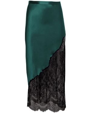 Fleur du Mal Scallop Midi Skirt - Green