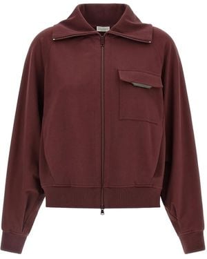Brunello Cucinelli Flap-pocket high-neck sweatshirt - Lila