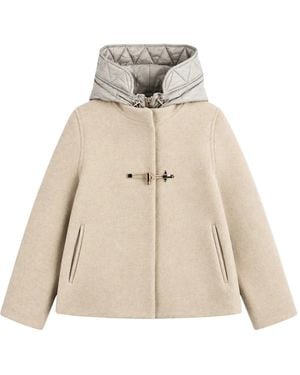 Fay Toggle-Fastening Hooded Cape - Natural