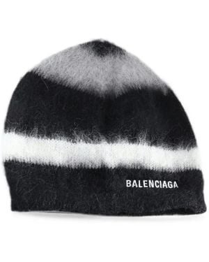 Balenciaga Striped Beanie - Negro