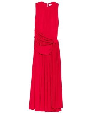 Brandon Maxwell Vestido Isadora Midi Drapeado - Rojo