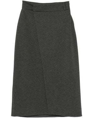 Alpha Studio Wrap-Style Midi Skirt - Grey