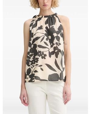 Marc O' Polo Floral-Print Halterneck Top - White