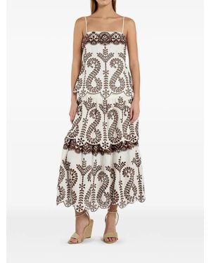 CHRISTY LYNN Marcy Embroidered Scalloped-Hem Top - White