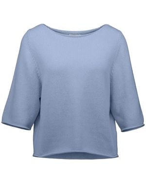 Allude Jersey De Punto Con Cuello Barco - Azul
