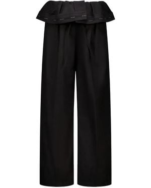 we11done Folded Button-Fastening Pants - Black