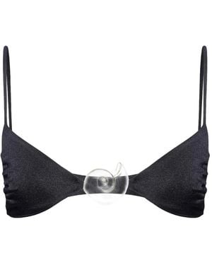 Salt & Wave Aphrodite Shell-Detail Bikini Top - Black