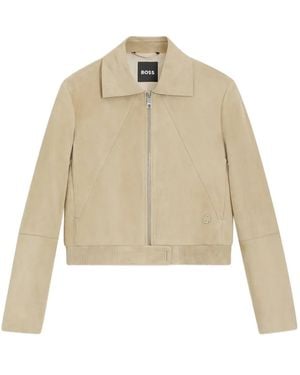 BOSS Zip-Up Jacket - Natural