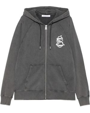 Etudes Studio Logo-Print Zip-Up Hoodie - Grey