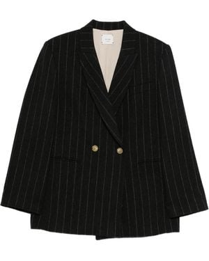 Alysi Jack Met Krijtstreep En Dubbele Rij Knopen - Zwart