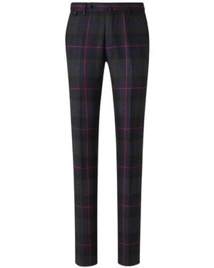 PT Torino Checked Tailored Trousers - Blue