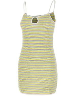 CASABLANCA Bourgeois Striped Keyhole Knit Dress - Green