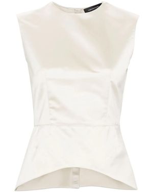 Fabiana Filippi Round-Neck Satin Blouse - Natural