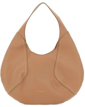 Gianni Chiarini Zeudi Grained Stitching Shoulder Bag - White