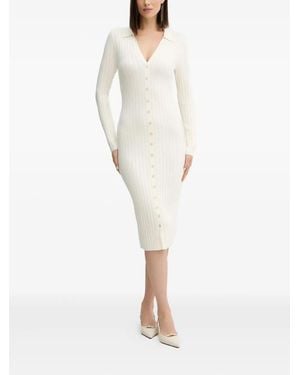 Guess Ribbed Knit Midi Dress - White