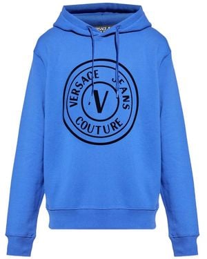 Versace Jeans Couture Logo-Print Hoodie - Blue