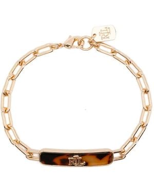 Ralph Lauren Chain Tortoiseshell Plaque Bracelet - White