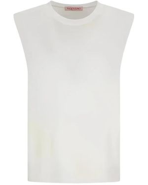 Valentino Garavani Padded-Shoulder Tank Top - White