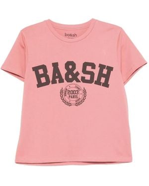 Ba&sh Ioni Logo-Print Cotton T-Shirt - Pink
