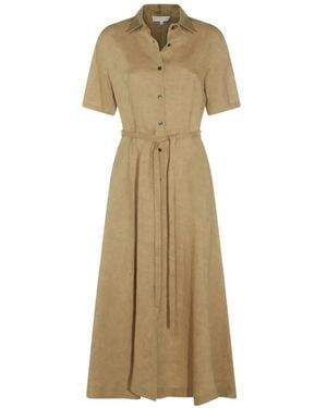 Antonelli Button Belted Midi Dress - Natural