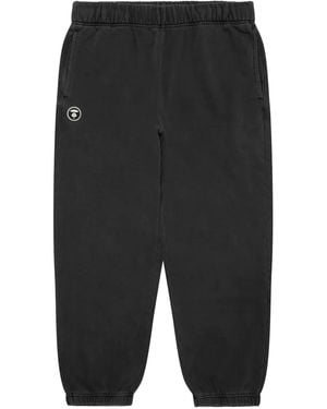 Aape By A Bathing Ape Logo-Patch Cuffed Track Trousers - Black