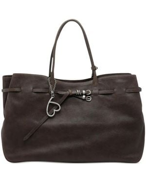 Marge Sherwood Buckle-Detail Heart-Charm Shoulder Bag - Black