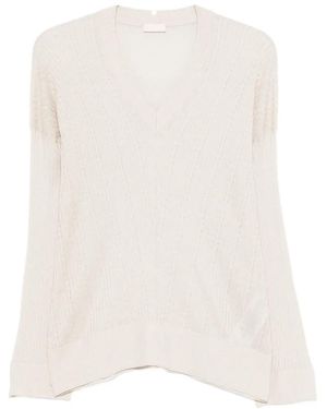 Liu Jo V-Neck Long-Sleeve Jumper - White